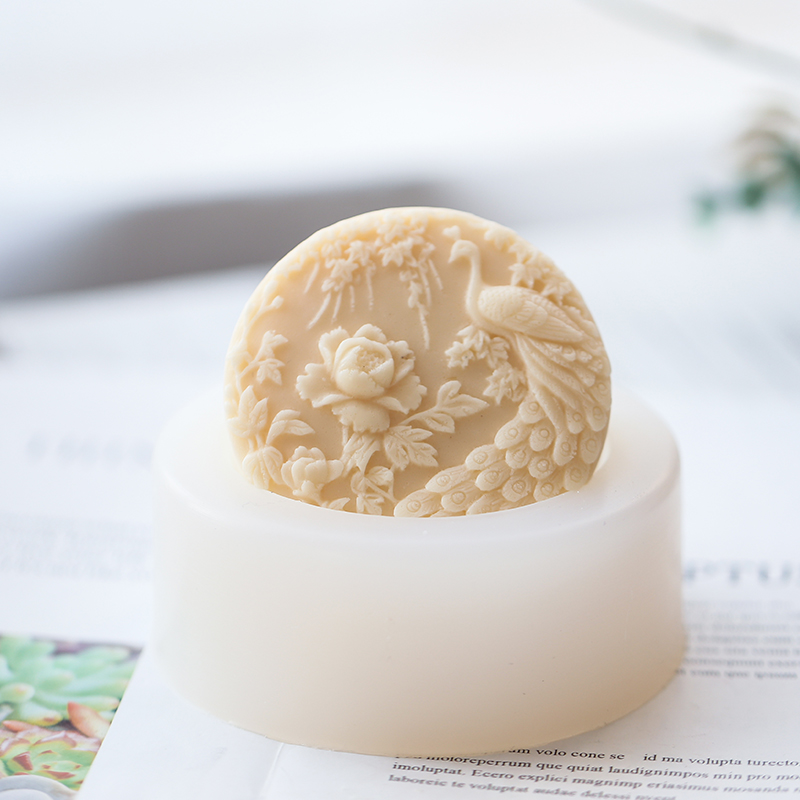 Peacock Flower Pattern Silicon - Soap Making Art 评论和价格