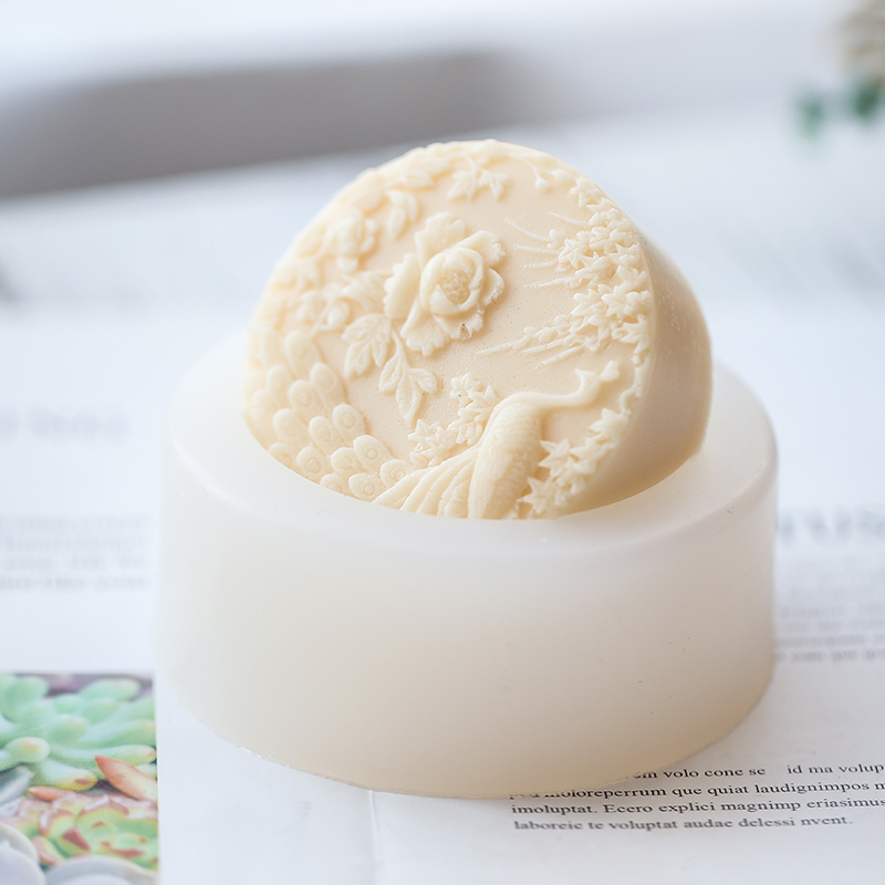 Peacock Flower Pattern Silicon - Soap Making Art 评论和价格